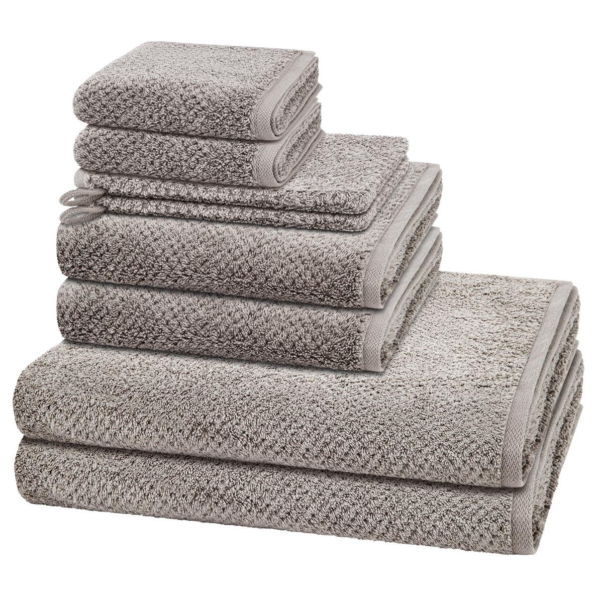 FROTTIERSET Pure 8-teilig - Grau, Textil (50/100cm) - Cawö