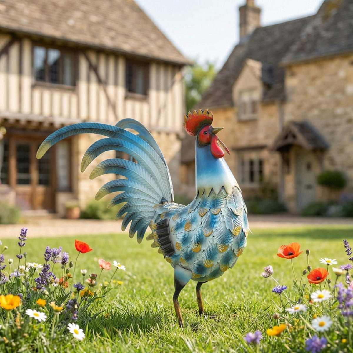 HAHN Gartenfigur aus Metall Handbemalt 44x18x41 cm - Multicolor, Metall (18/41/44cm) - Modfu