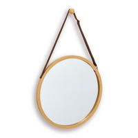 WANDSPIEGEL aus Bambus 38/38/1,5 cm - Beige, Naturmaterialen (38/1.5/38cm) - ZELLER