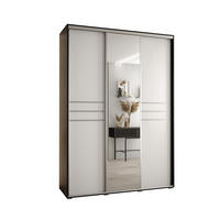 SCHWEBETÜRENSCHRANK 235,2/180/45 3-türig - Silberfarben/Schwarz, Holz/Metall (180/235/45cm) - Abiks Möbel