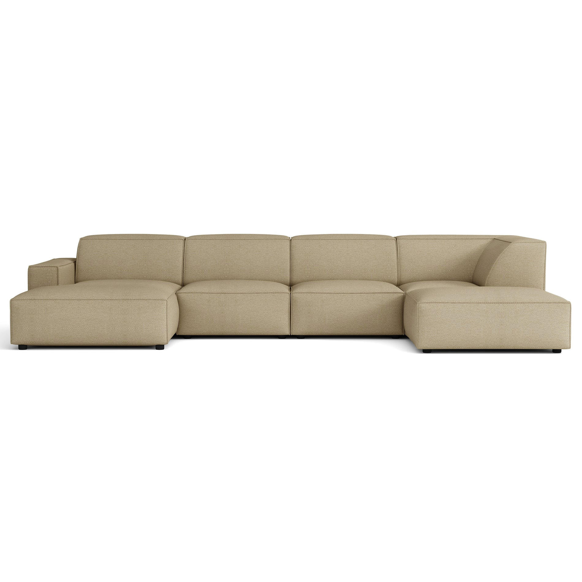 WOHNLANDSCHAFT Sellmo 366 cm - Schwarz/Cappuccino, Kunststoff/Textil (370/70/184cm) - Selsey