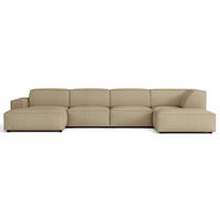 ROHOVÁ pohovka Sellmo, 366 cm - čierna/cappuccino, textil/plast (184/370cm) - Selsey