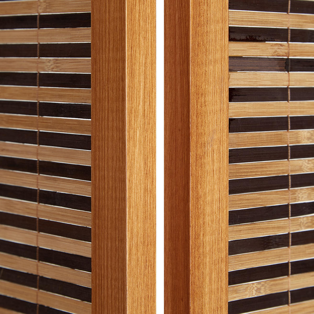 PARAVENT 3-tlg. 132/175 cm Braun Bambuslamellen - Braun, Holz (132/175/2cm) - Homestyle4u