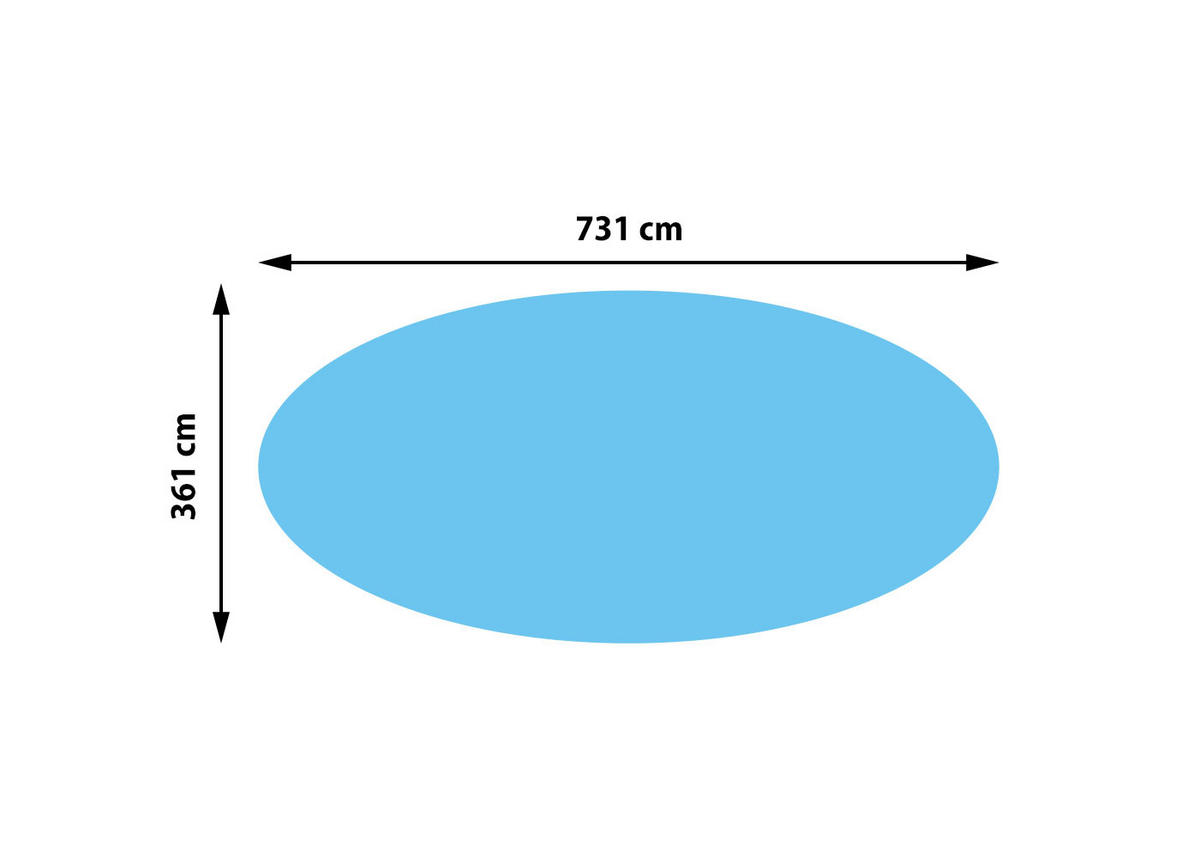 POOLABDECKUNG HxBxT 0,04x731x361cm oval 7,31x3,65m blau Stärke: 400 µm - Blau, Kunststoff (731/361cm) - PROREGAL
