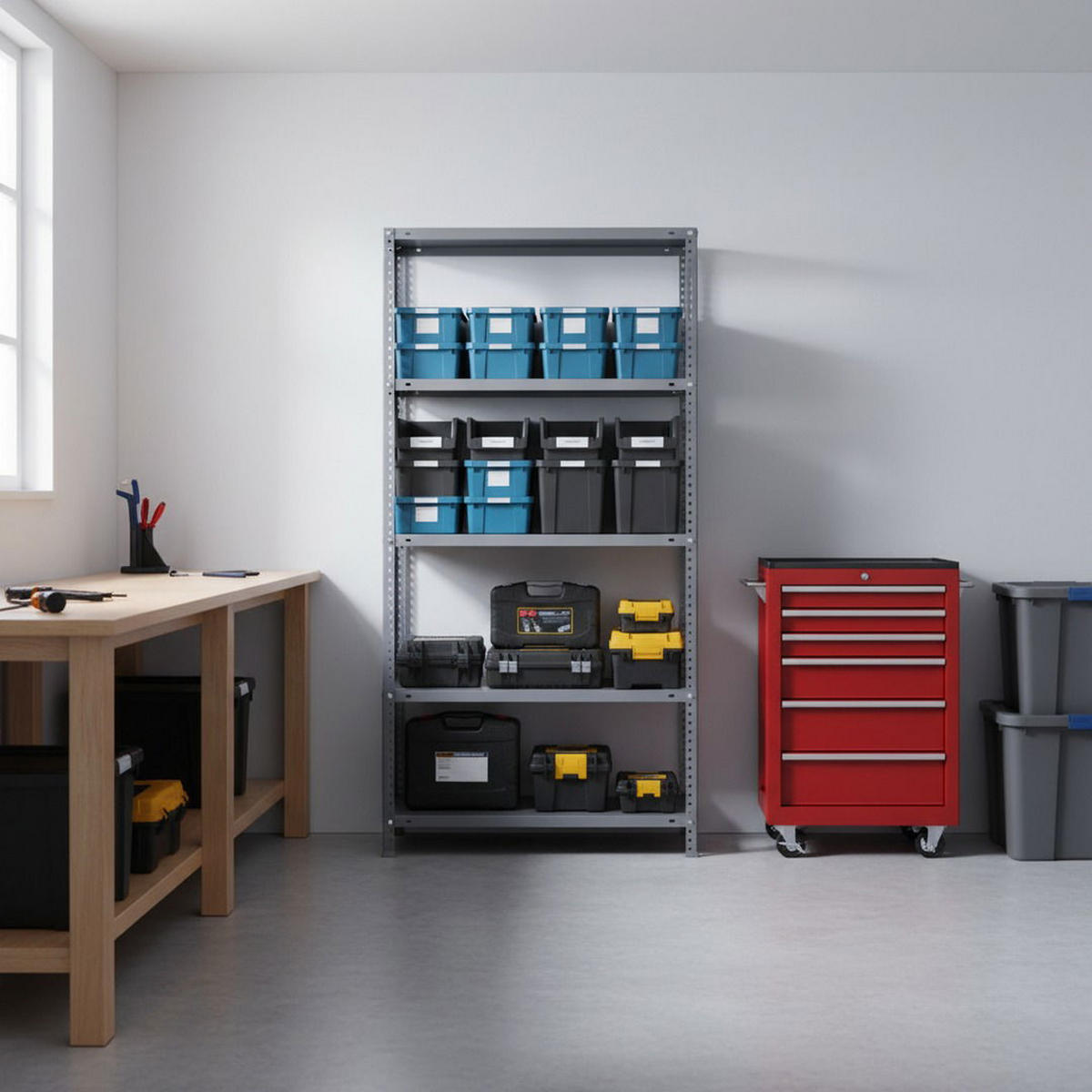 SCHRAUBREGAL PANDA | HxBxT 180x90x40cm | 5 Fachböden | Fachlast 100kg | Verzinkt - Silberfarben, Metall (90/180/40cm) - PROREGAL