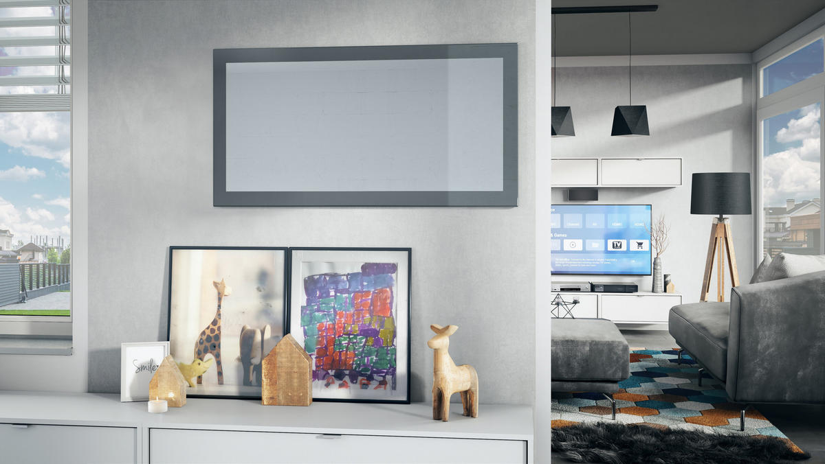 SPIEGEL Lima Grau Hochglanz - Grau, Holzwerkstoff (110/52/2cm) - Vladon