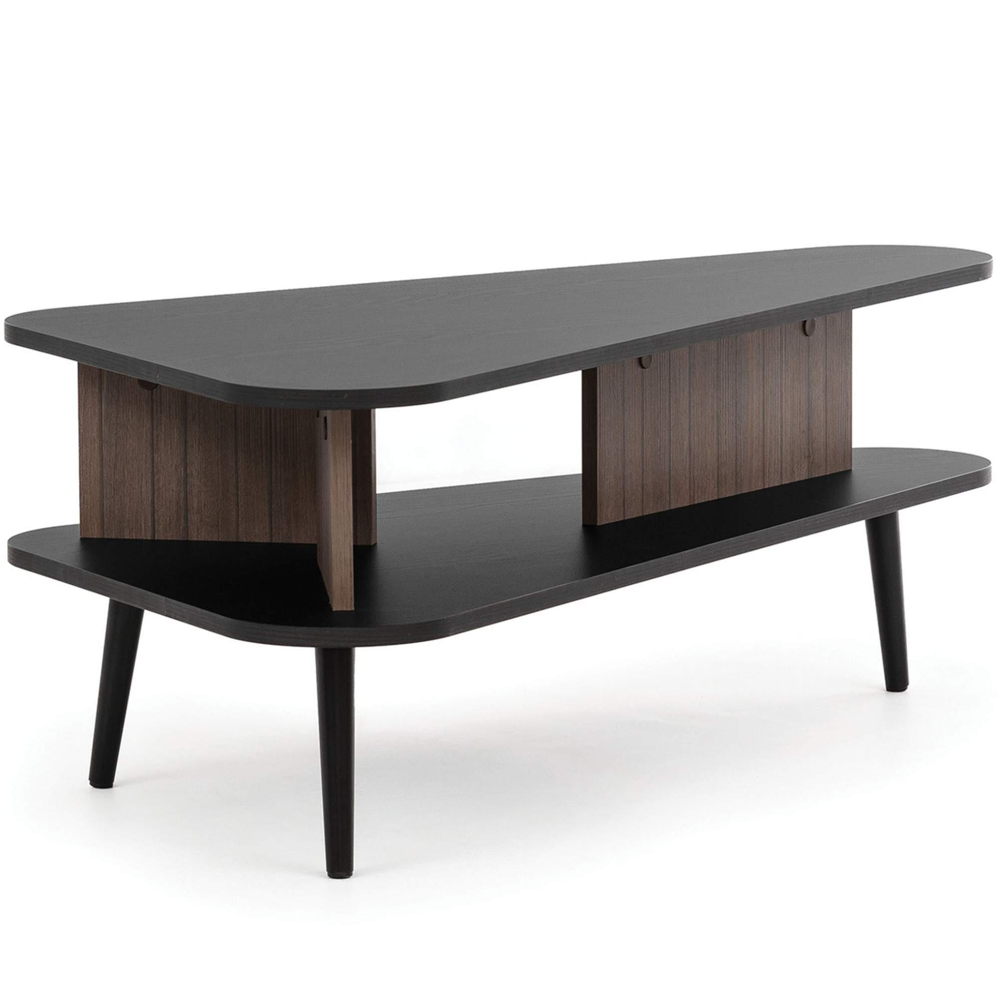 Konsimo® Kaffeetisch Schwarz, Braun 100x57x40 cm