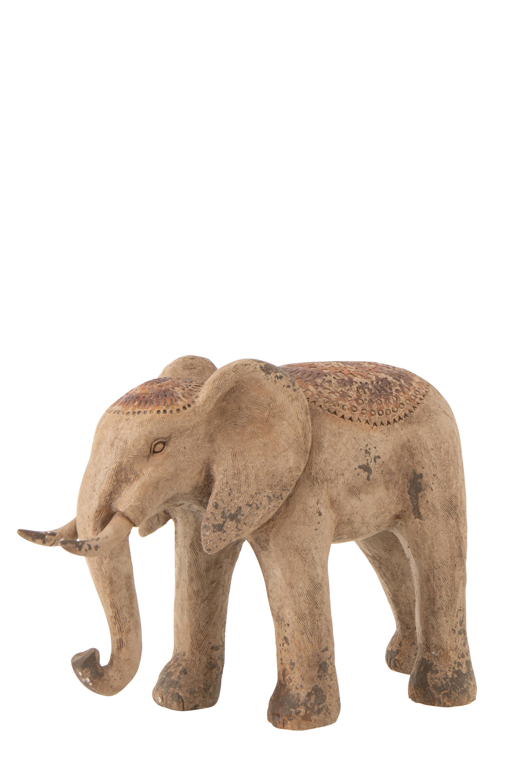 DEKOOBJEKT ELEFANT ANTIK AUßEN - Multicolor, Glas/Naturmaterialien (30/55/80cm) - J-Line