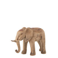 DEKOOBJEKT ELEFANT ANTIK AUßEN - Multicolor, Glas/Naturmaterialien (30/55/80cm) - J-Line