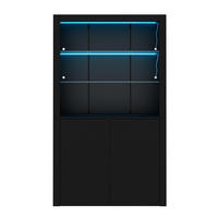 VITRINE 100x35x170cm in Schwarz - Schwarz, Holzwerkstoff (35/170/100cm) - KOMHTOM