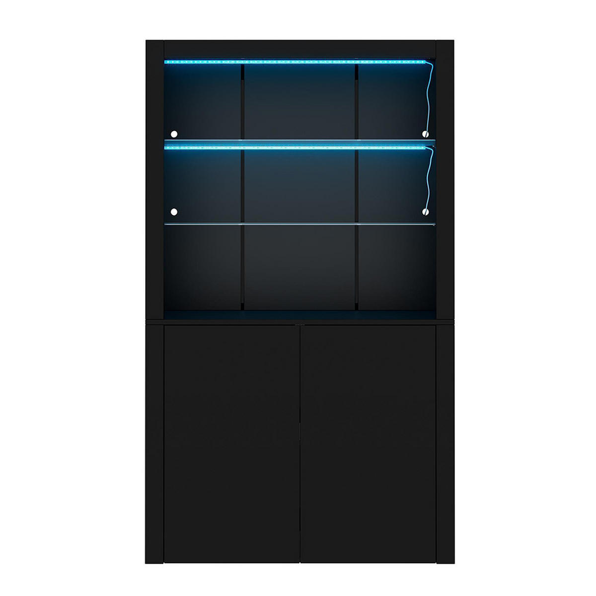 VITRINE 100x35x170cm in Schwarz - Schwarz, Holzwerkstoff (35/170/100cm) - KOMHTOM