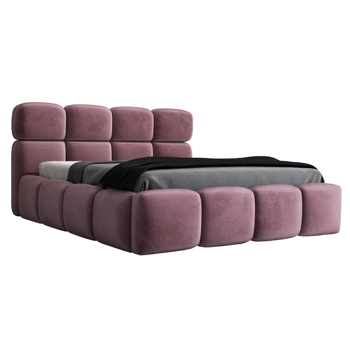 POLSTERBETT MONAKO-OM 90 x 200 in Rosa - Rosa, Textil (90/200cm) - A&J MöbelLand