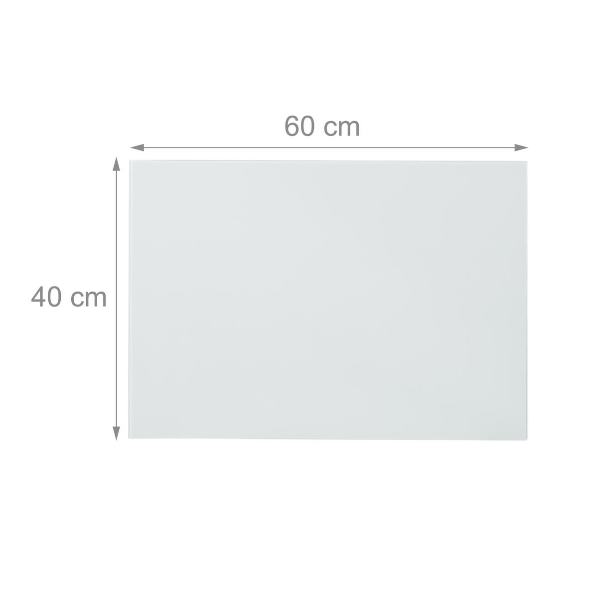 GLAS-MAGNETBOARD - Weiß, Glas/Metall (60/40/0.4cm) - Relaxdays