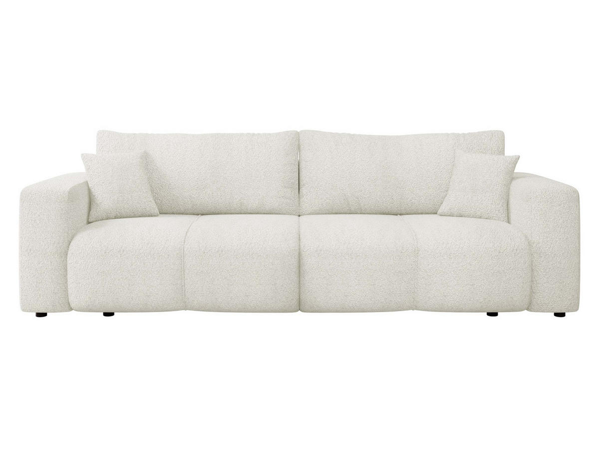 SCHLAFSOFA Furyn Boucle - Creme/Schwarz, Holzwerkstoff/Kunststoff (248/82/92cm) - MIRJAN24