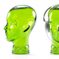 KOPFHÖRERSTÄNDER MICK Glas transparent grün - Grün, Glas (21/29/21cm) - DESIGN DELIGHTS