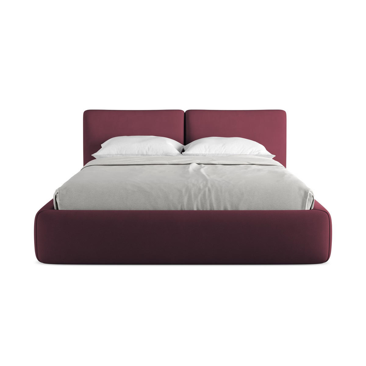 POLSTERBETT mit Bettkasten und Lattenrost 180x228 Rot - Rot/Weinrot, Kunststoff/Textil (160/200cm) - LaMiaSofa