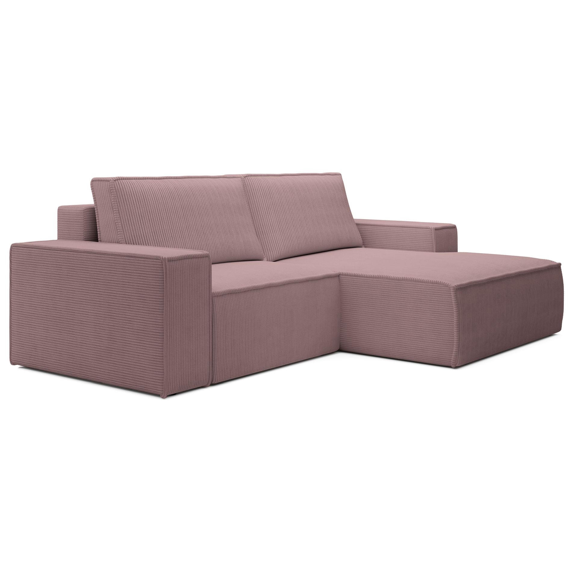 ECKSOFA Farese Mini mit Cordbezug Mauve, rechts - Flieder/Schwarz, Textil (240/167cm) - Selsey