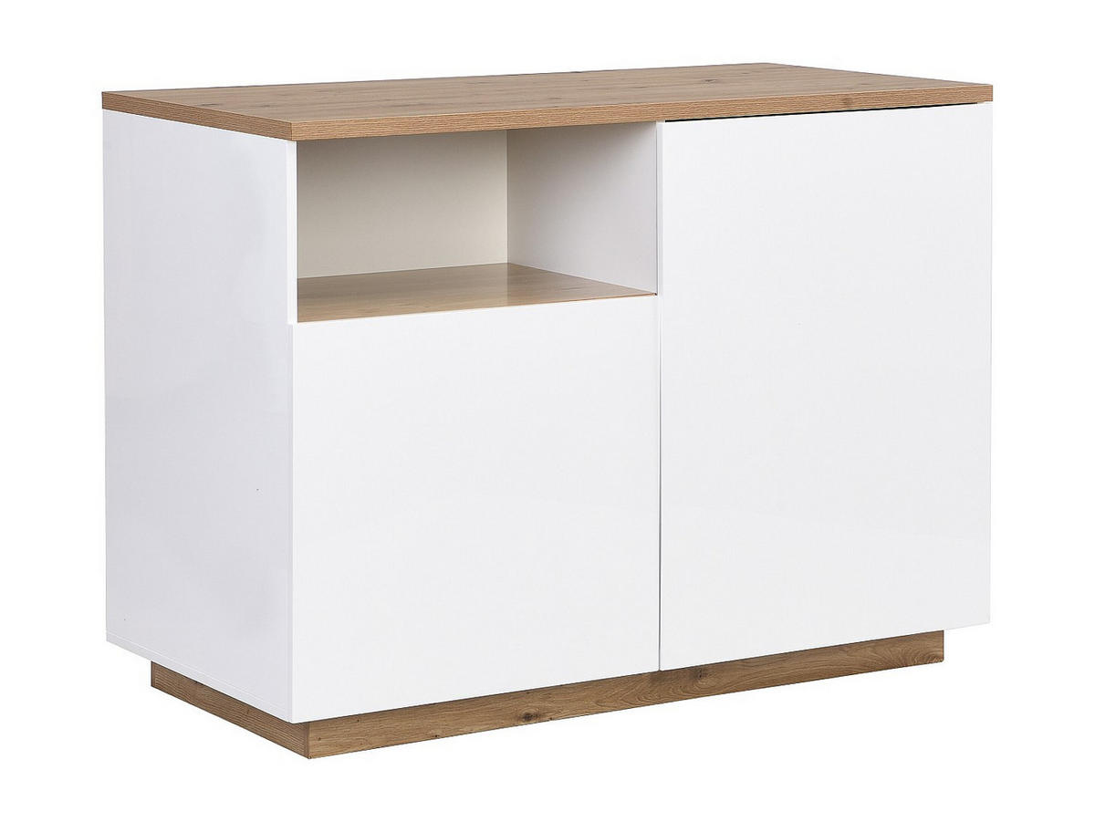 KÜCHENINSEL mit 2 Türen & 1 Ablagefach aus MDF - Holzfarben & Weiß - CORELINA - Naturfarben, Holz (120/90/60cm) - Vente-Unique