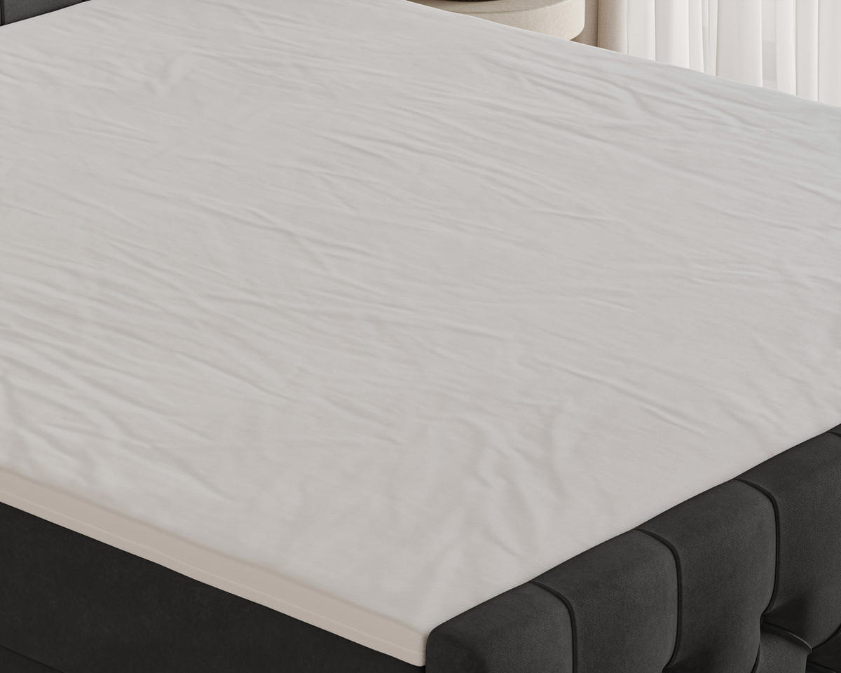 BOXBETT 12 140 x 200 cm - Manila - Modernes Polsterbett mit Bettkasten inkl. PU-Schaum-Topper und Federmechanismus - Schwarz, Holz (140/200cm) - ROYAL24_MARKT
