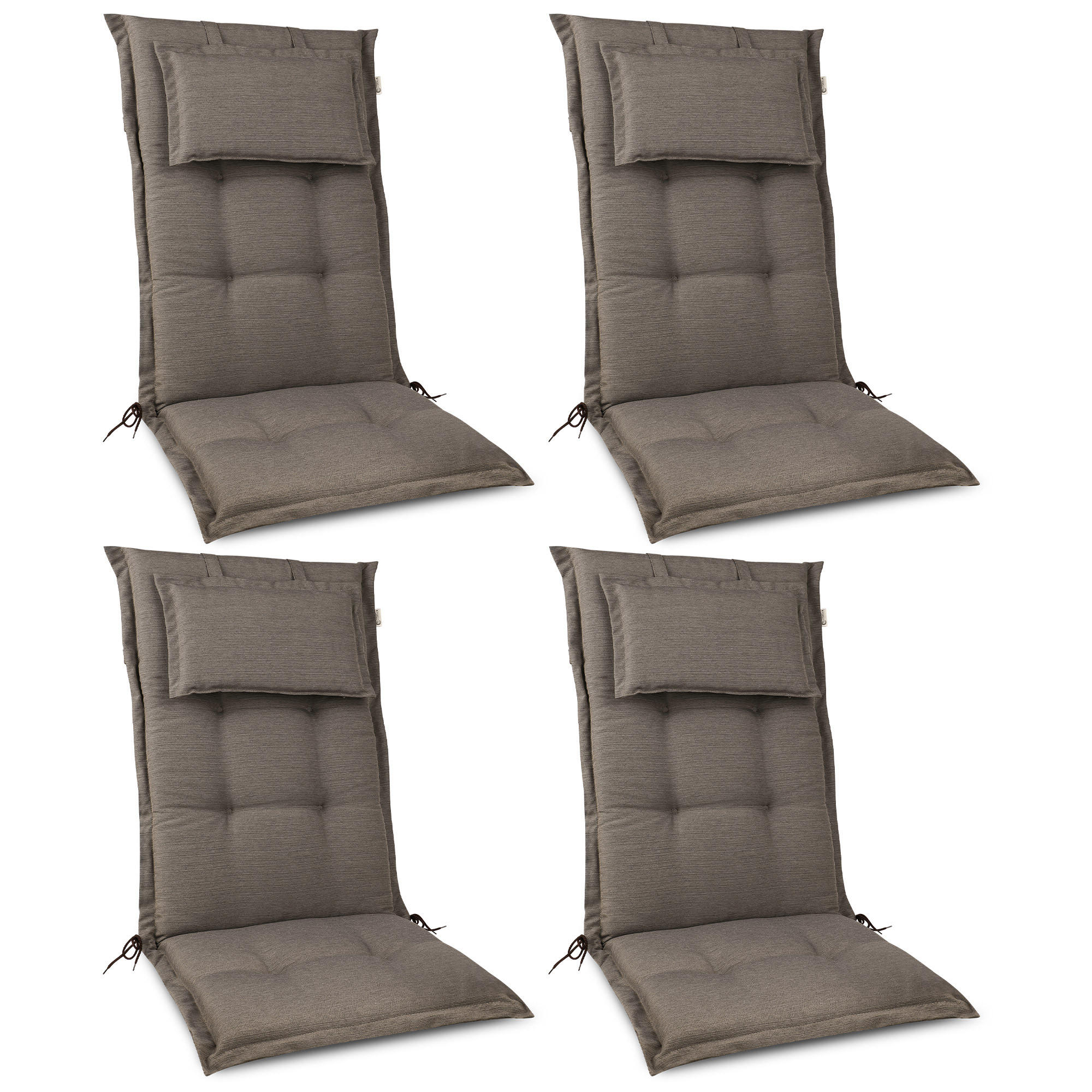 Beautissu Hochlehnerauflage Taupe 50x7x120 cm