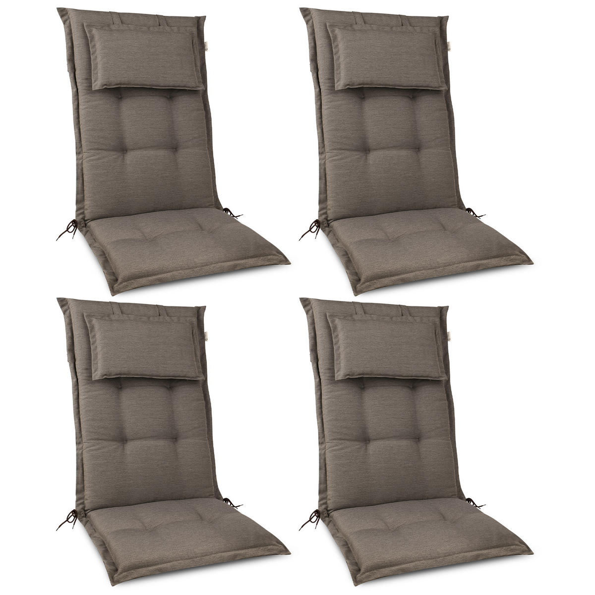 HOCHLEHNERAUFLAGE HighLux HL 120/52/7cm Taupe 4tlg - Taupe, Textil (50/7/120cm) - Beautissu 