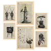 POSTER Set Mit 6 Vintage-Ästhetik Größe A3 & A4 Rahmen aus hellem Holz - Beige, Papier (29.7/1cm) - Nacnic