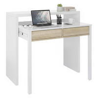 SCHREIBTISCH Weiß, Eiche 36/98.5/87.5 cm - Eichefarben/Weiß, Holzwerkstoff (36/99/88cm) - DMORA