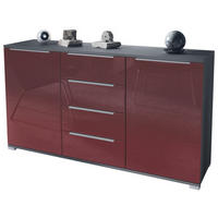 SIDEBOARD Linio Bordeaux Hochglanz - Bordeaux, Holzwerkstoff (138.5/75.5/35cm) - Vladon