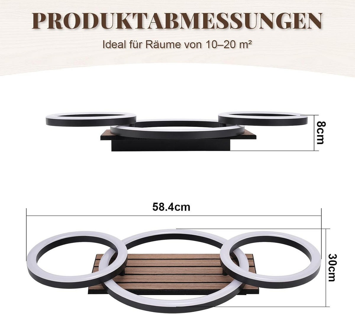 DECKENLEUCHTE Featherstone II 58x30x8cm - Schwarz, Metall (58/30/8cm) - Nettlife