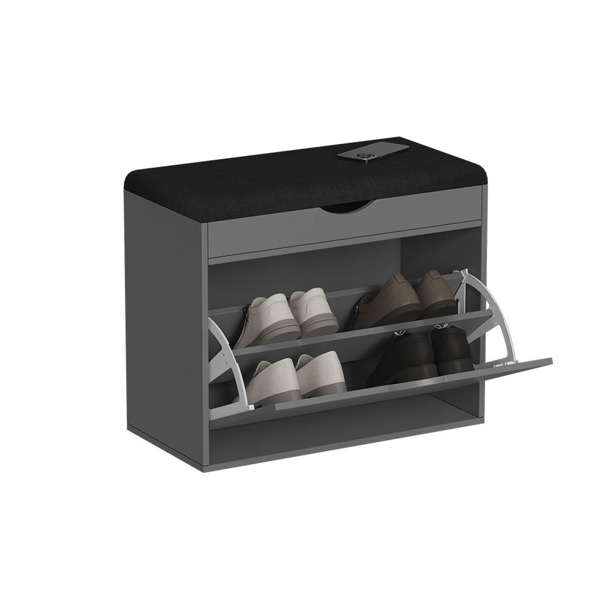 BOTNÍK S LAVICÍ Schufy Antracit - antracitová, kompozitní dřevo (60/51/30cm) - Vicco