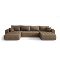 WOHNLANDSCHAFT Camila In Monolith - Braun, Holzwerkstoff/Textil (384/85/175cm) - Fun Möbel