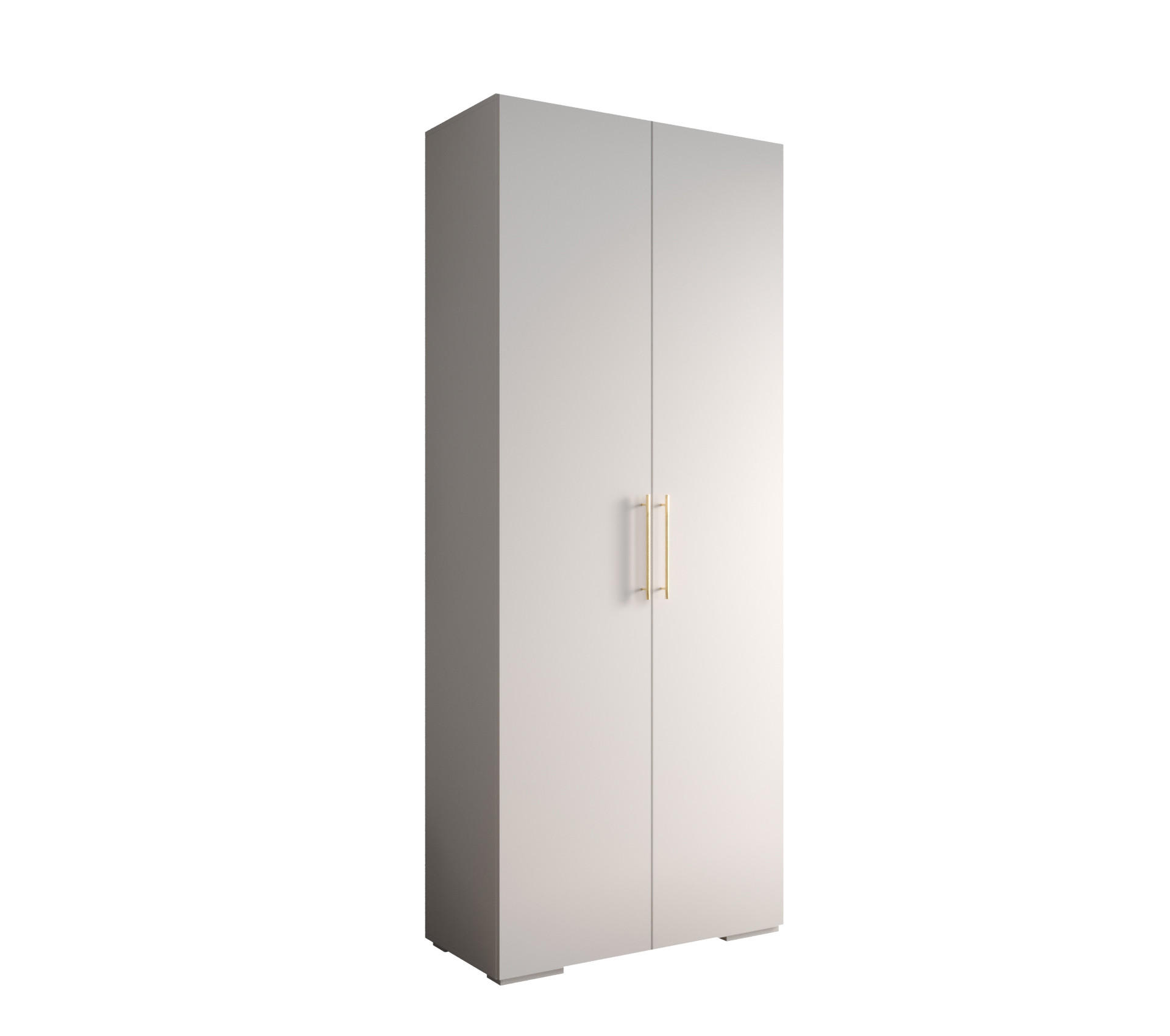 Möbel Kryspol Drehtürenschrank Weiß, Gold 100x236.7x47 cm