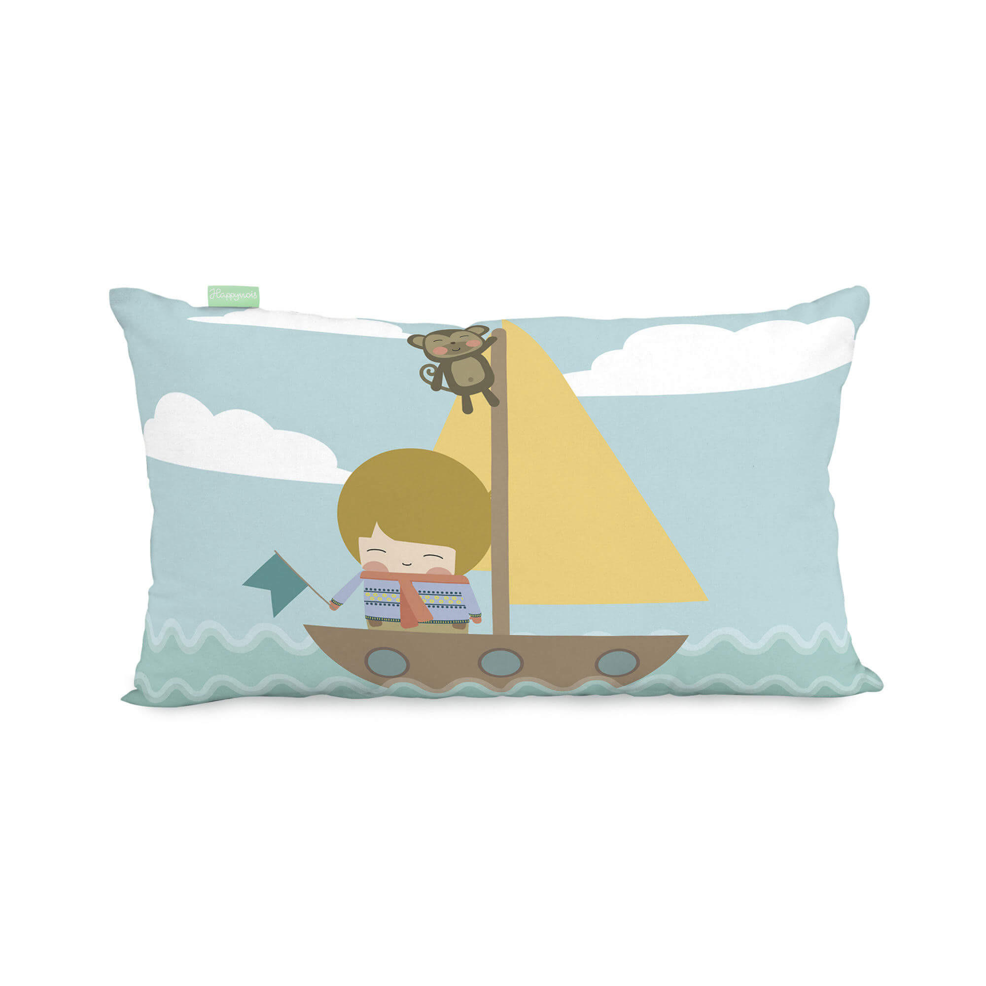 KISSENBEZUG world map 50x30 cm mehrfarbig - Multicolor, Textil (50/30cm) - Happy Friday