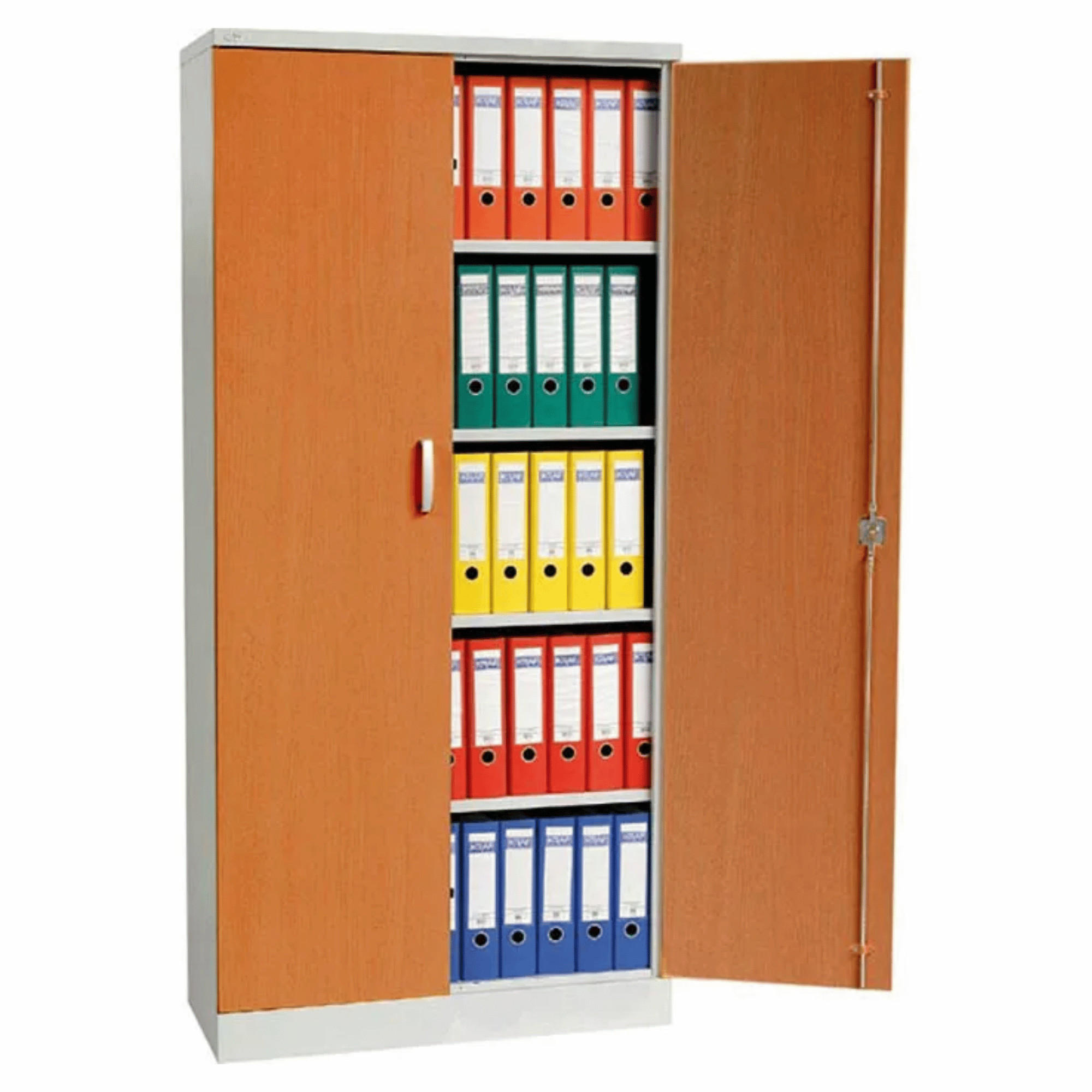 AKTENSCHRANK Beetle 4 Fachböden 195x92x42 cm Weiß & Erle - Erlefarben, Metall (92/195/42cm)