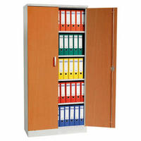 AKTENSCHRANK Beetle 4 Fachböden 195x92x42 cm Weiß & Erle - Erlefarben, Metall (92/195/42cm)