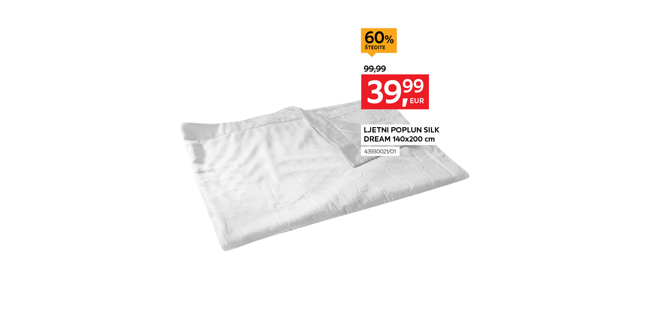 ljetni poplun Silk dream 140x200 cm 43930021/01 umjesto 99,99 € nova cijena 39,99 € Štedite 60%