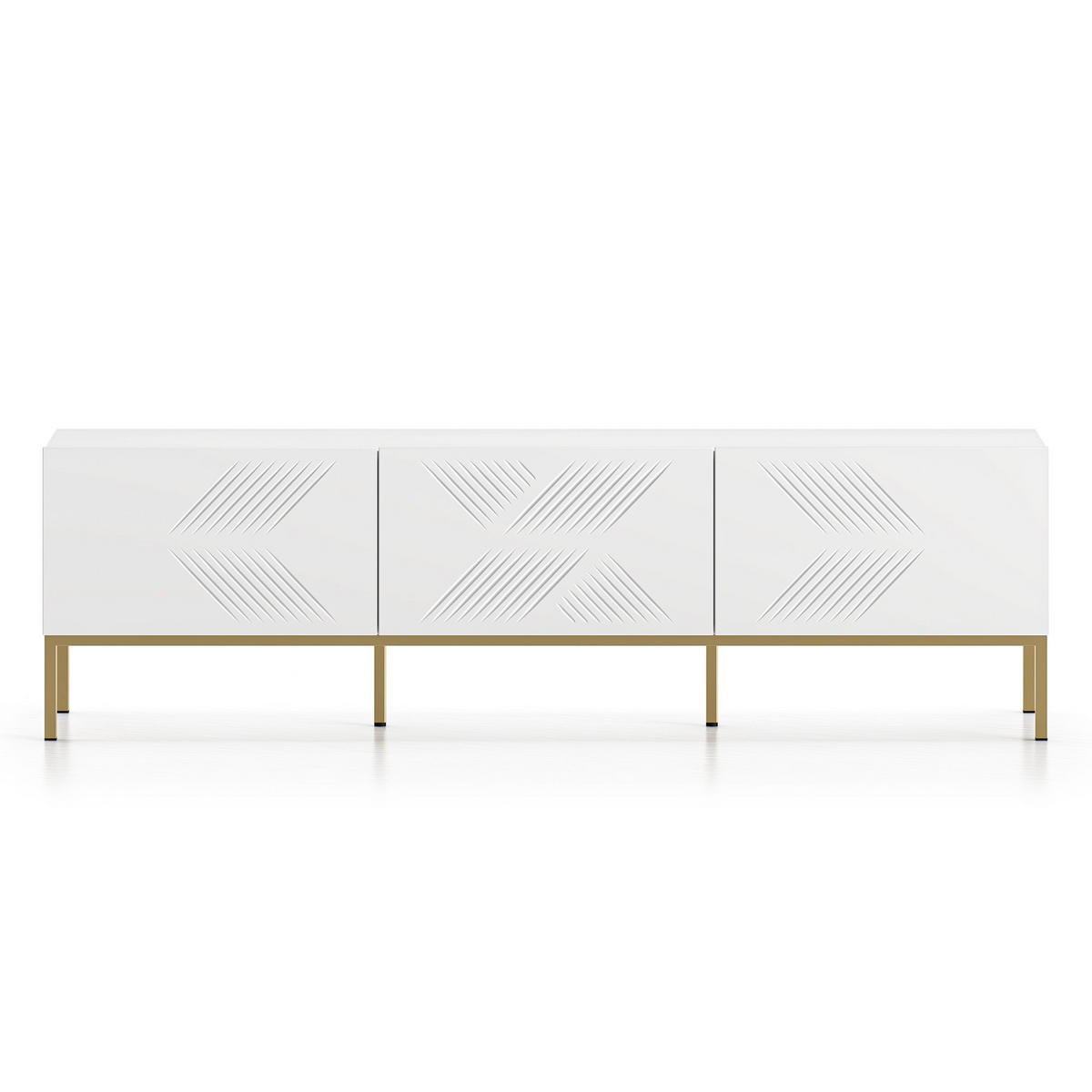 TV-MÖBEL NEBRO,Weiß/Goldfarben - Goldfarben/Weiß, Holzwerkstoff (170/50/37cm) - KONSIMO®