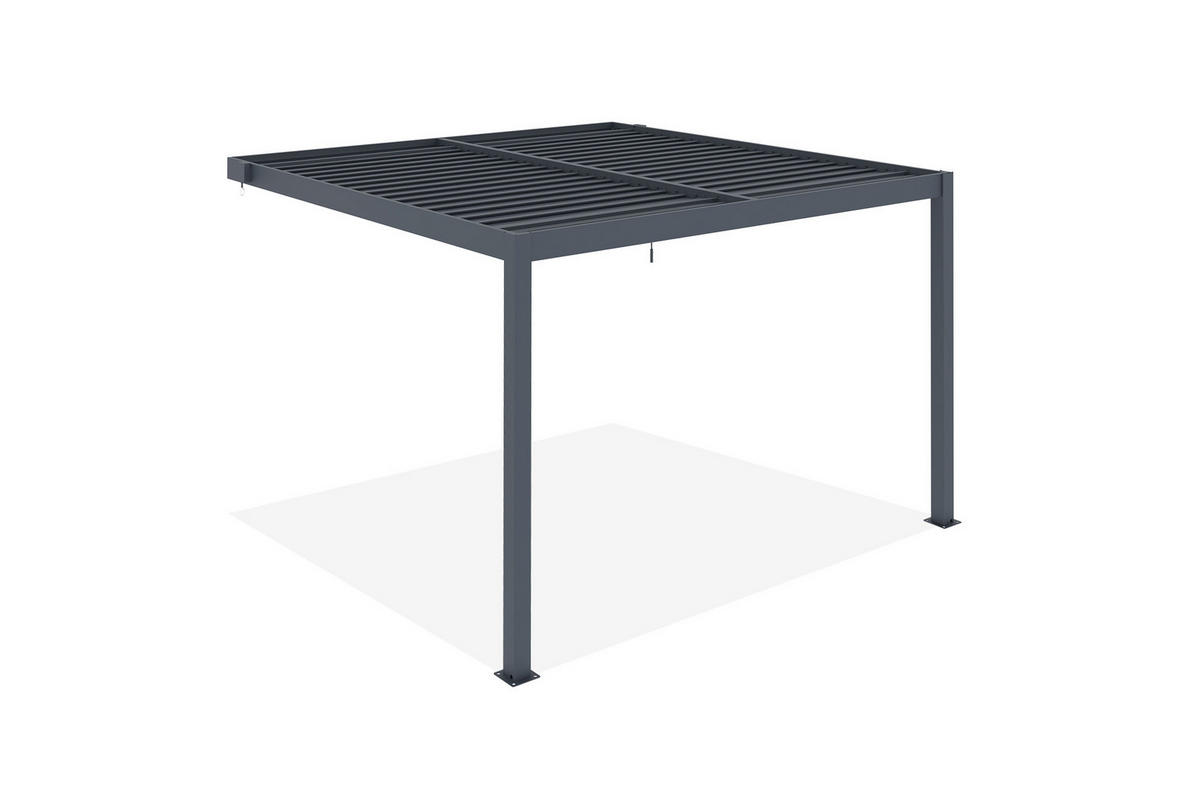 BIOKLIMATISCHE ANLEHNPERGOLA Piana Graue 3x3m Aluminium - Grau, Metall (304/218/300cm) - Cazeboo