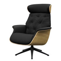 RELAXSESSEL - Echtleder - Schwarz, Leder/Metall (83/110/83cm) - home24