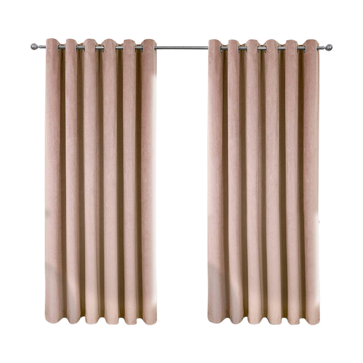 VERDUNKELUNGSVORHÄNGE Samt mit Thermo-Funktion, 167/182 cm - Rosa, Textil (167/182cm) - Homescapes