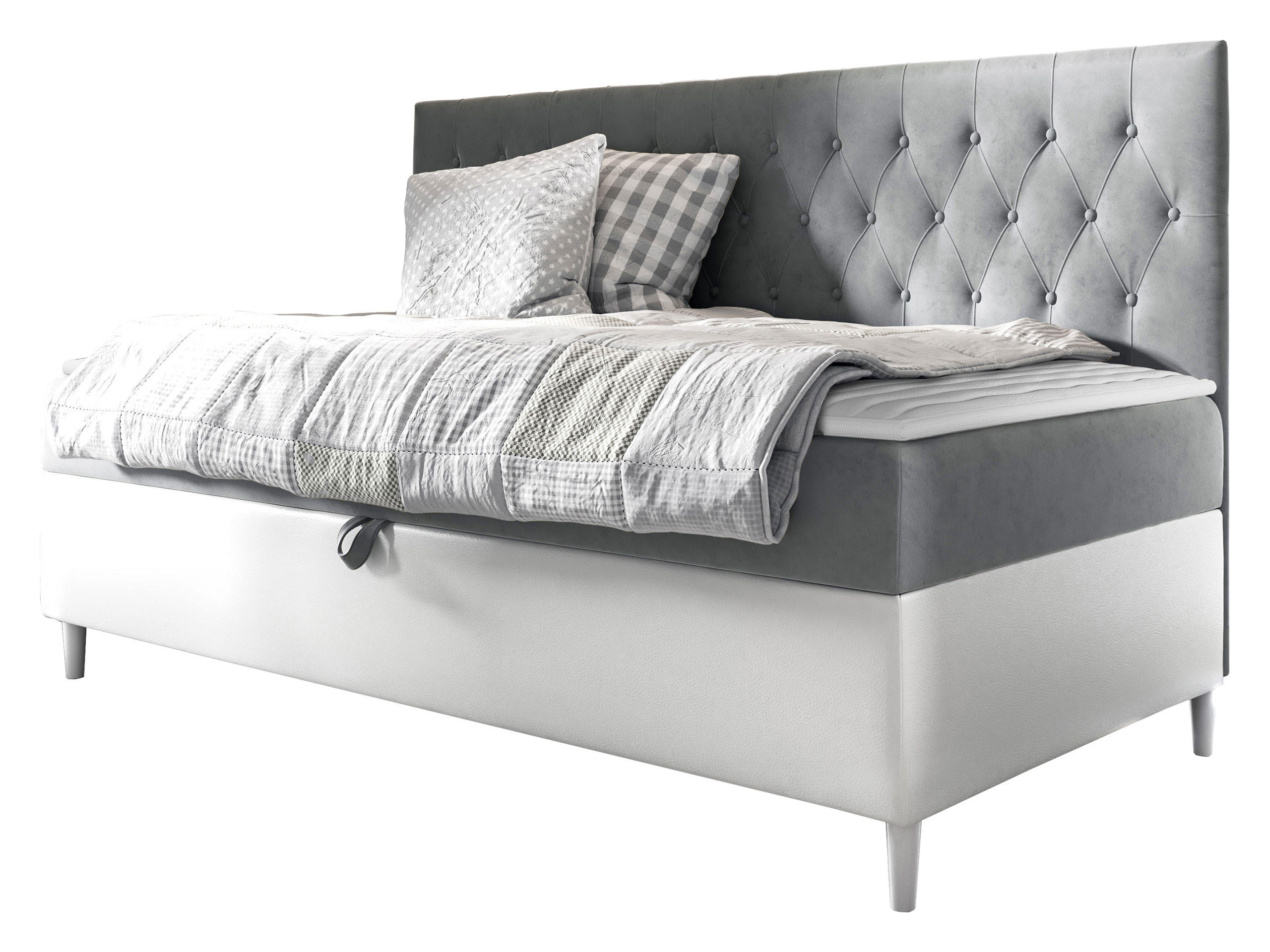 BOXBETT Filip Junior 2 - Weiß/Grau, Holz (100/200cm) - MIRJAN24