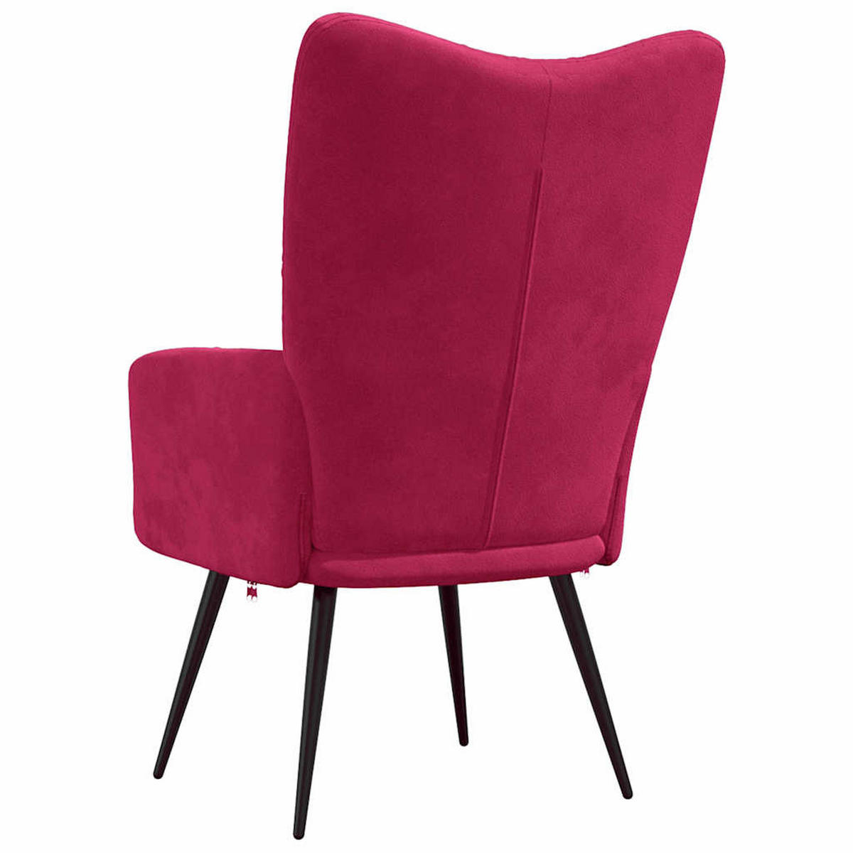 RELAXSESSEL Weinrot Samt - Rot, Naturmaterialien (70/96.5/61cm) - vidaXL