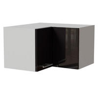 ECKHÄNGESCHRANK Essen W12/60/36 Schwarz Hochglanz / Weiß Matt 60 / 60 / 36cm - Schwarz Hochglanz/Schwarz, Holz/Holzwerkstoff (60/36/60cm) - Feldmann-Wohnen