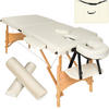 MASSAGELIEGE 2 Zonen Freddi,210 x 95 x 84 cm,beige - Beige, Holz (95/84/210cm) - tectake