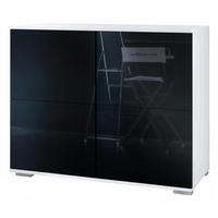 KOMMODE Rova Schwarz Hochglanz - Schwarz Hochglanz, Holzwerkstoff (92.5/75.5/35cm) - Vladon