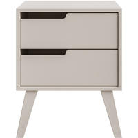 NACHTTISCH Norel mit 2 Schubladen, Links, Kaschmir - Kaschmir, Holz/Holzwerkstoff (45/55/35cm) - Beautysofa