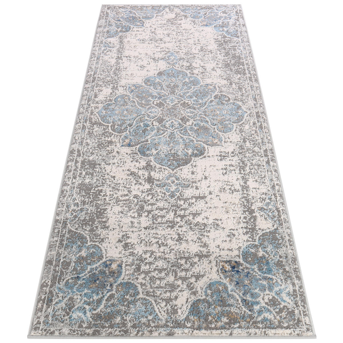TEPPICHLÄUFER VALLEY hellblau vintage 100/300 cm - Hellblau, Textil (100/300cm) - Tapiso