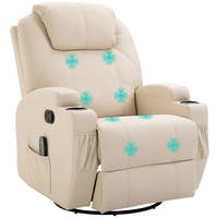 MASSAGESESSEL DE-06338 mit 165° neigbar, Becherhalter Cremeweiß - Creme, Holz/Metall (92/109/84cm) - ComfortXL