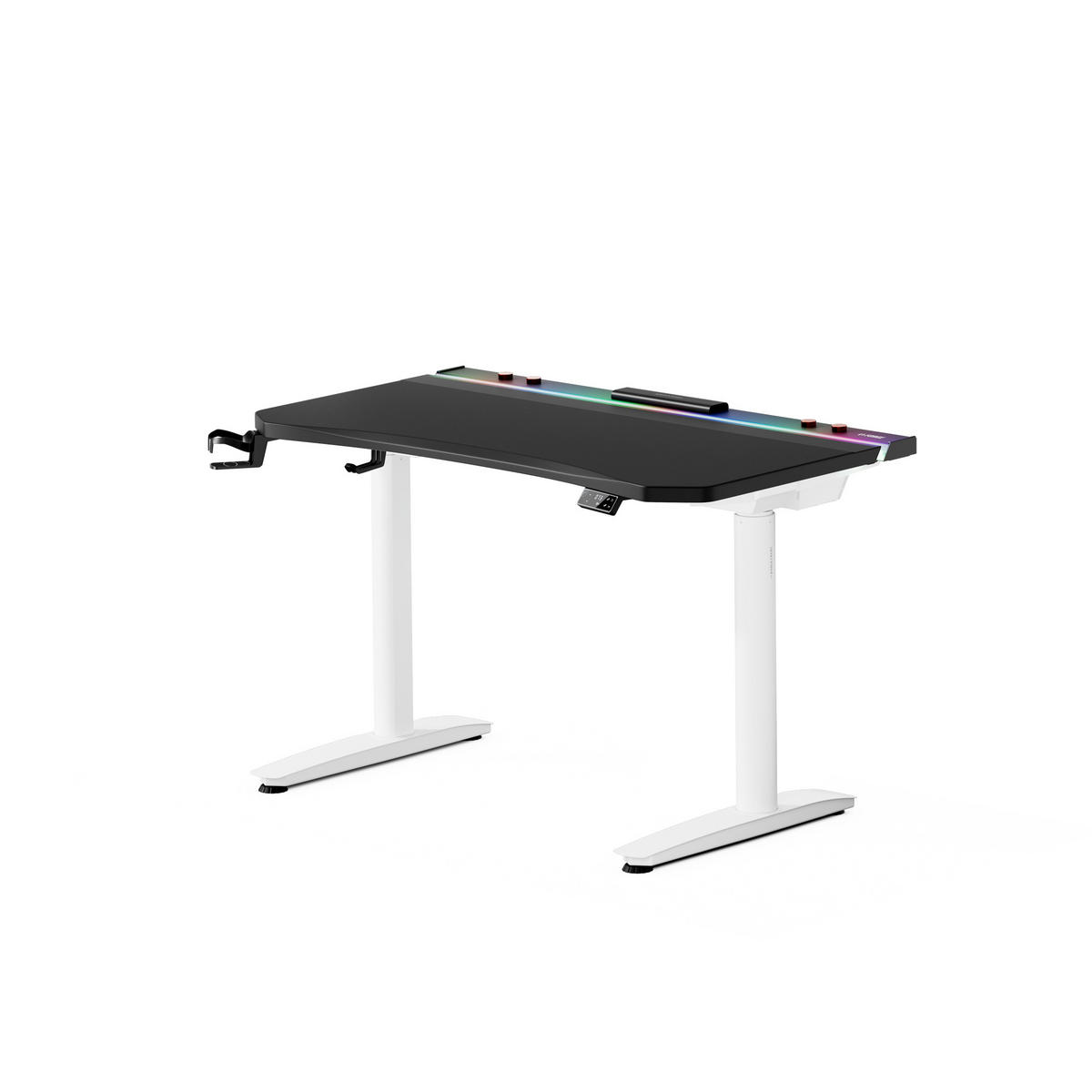 ELEKTRISCH verstellbarer Gaming-Schreibtisch X-Forge 120 x 70 cm - Schwarz/Weiß, Metall (70/160/73cm) - Diablo Chairs