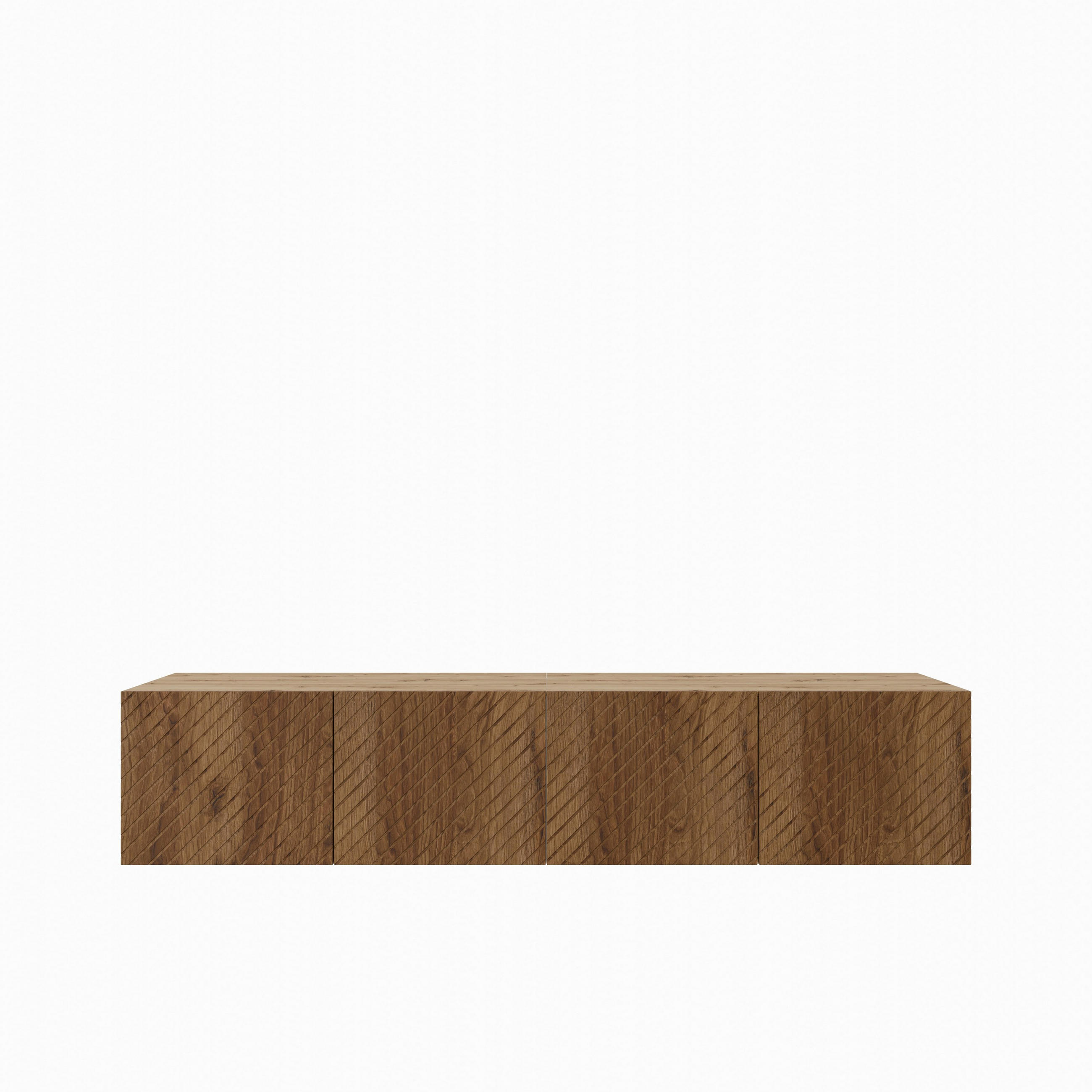 LOWBOARD CAVA 200/41/40 cm, Hängender TV-Schrank Eiche Artisan / Eichefarben - Eichefarben/Braun, Holzwerkstoff (200/41/40cm) - MASSENO